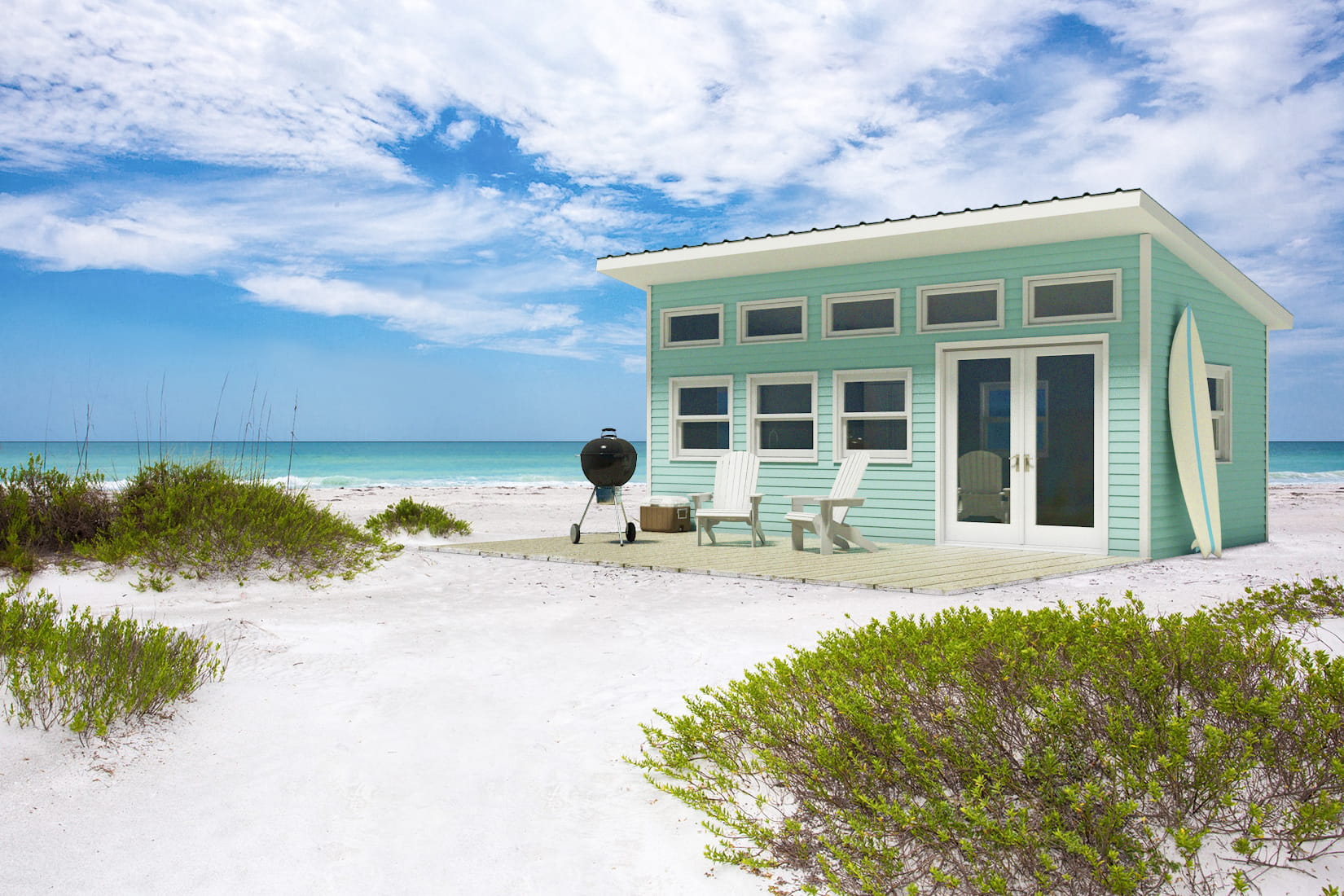Architecture tiny home on the beach