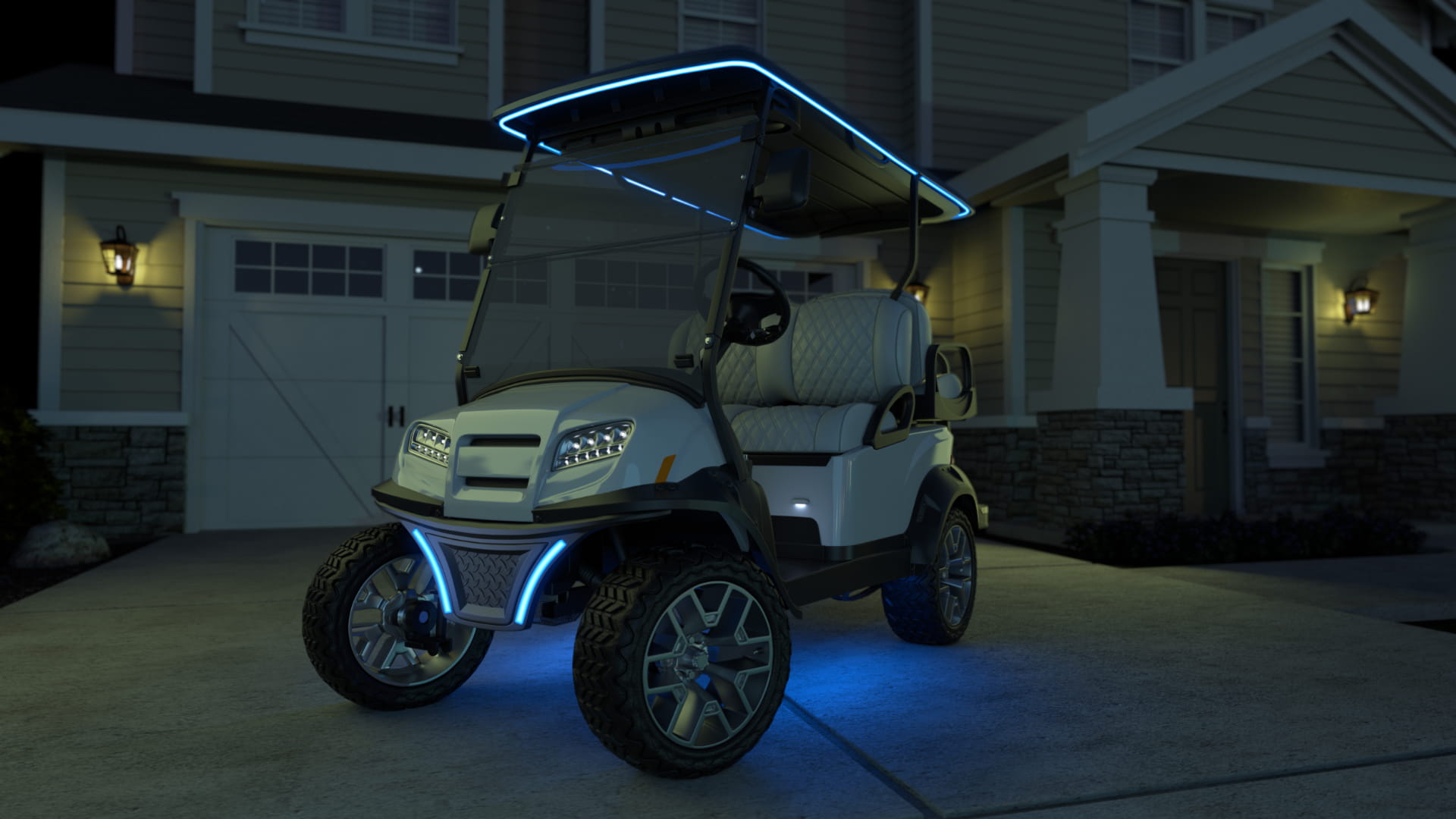 Gallery Products Blue Light Golf Cart